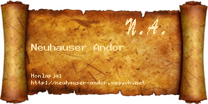 Neuhauser Andor névjegykártya